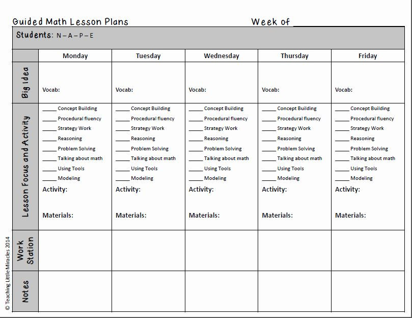 Guided Math Lesson Plan Template Math Lesson Plan Template New Teaching Little Miracles