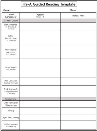 Guided Reading Lesson Plans Template What Does A Pre A Guided Reading Lesson Look Like