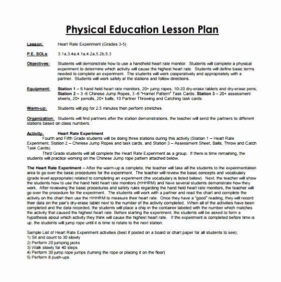 Head Start Lesson Plan Template Head Start Lesson Plan Template Luxury 8 Physical Education