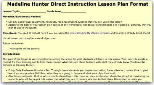 Hunter Lesson Plan Template top 10 Lesson Plan Template forms and Websites