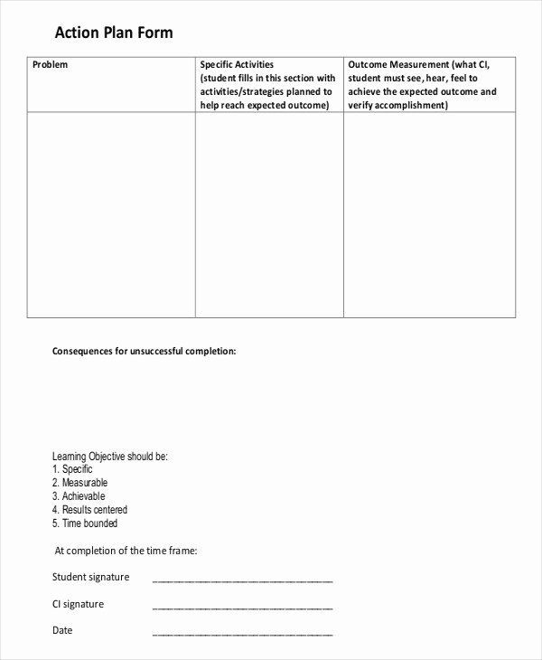Individual Student Action Plan Template Action Plan Template for Students Unique Student Action Plan