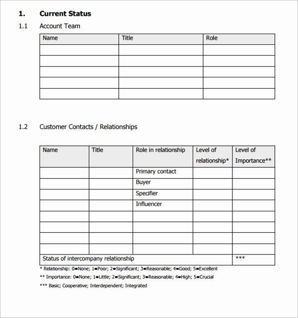 Key Account Plan Template Account Management Plan Template Elegant Key Account Plan