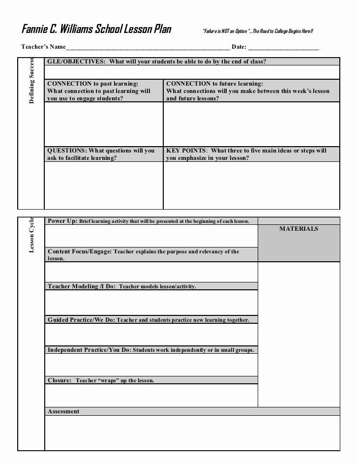 Learning Focused Lesson Plan Template College Lesson Plan Templates New Lesson Plan Template 2010