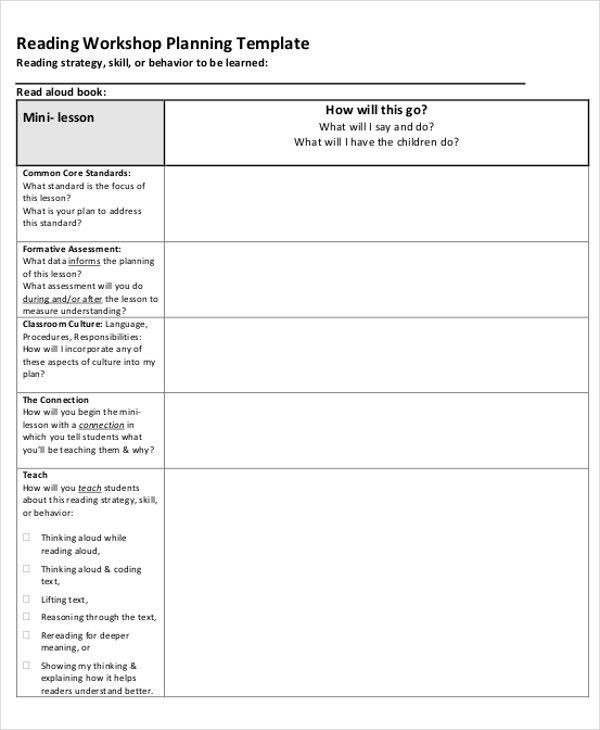 20 Learning Focused Lesson Plan Template 