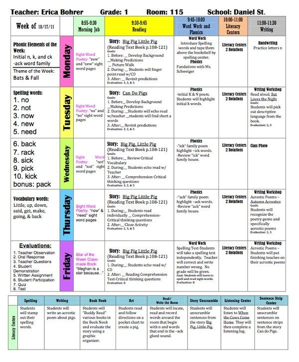 Lesson Plan Book Template Lesson Planning
