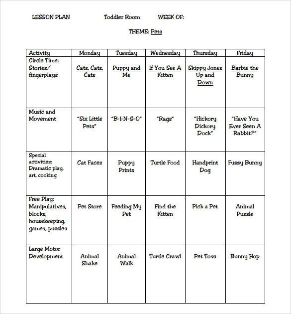 Lesson Plan for toddlers Template Pin On Preschool Activities