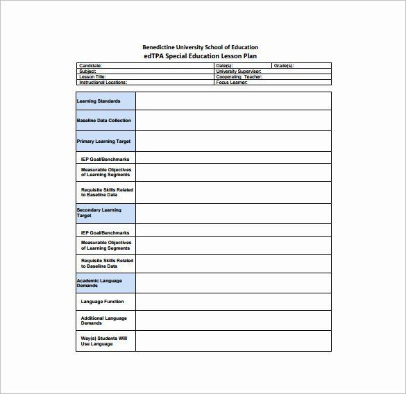 Lesson Plan Template Download Special Education Lesson Plan Template Luxury Teacher Lesson