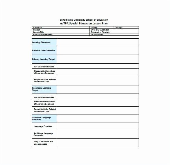 Lesson Plan Template for Edtpa Early Childhood Lesson Plan Template Elegant Edtpa Early
