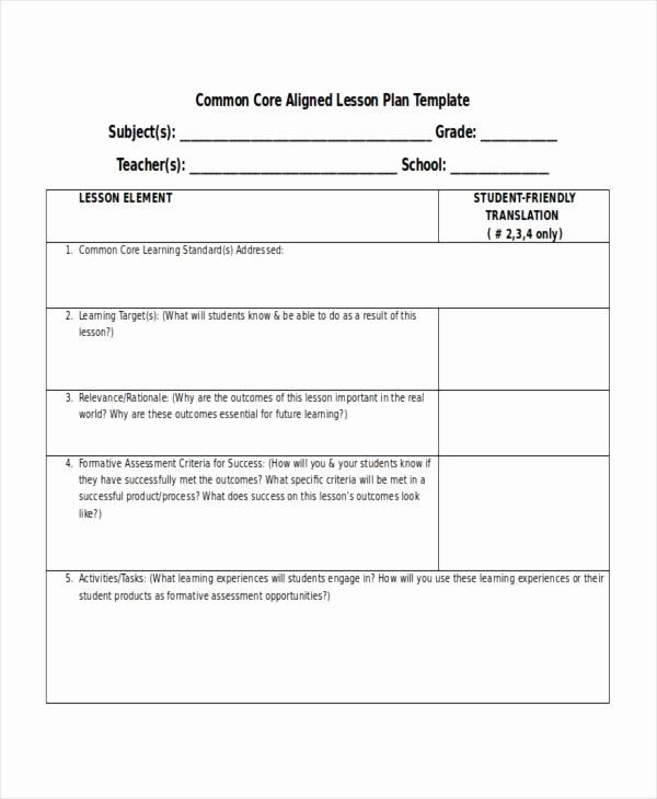 Lesson Plan Template for Math formal Observation Lesson Plan Template Fresh Lesson Plan