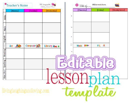 Lesson Plan Template Free Printable Cute Lesson Plan Template… Free Editable Download