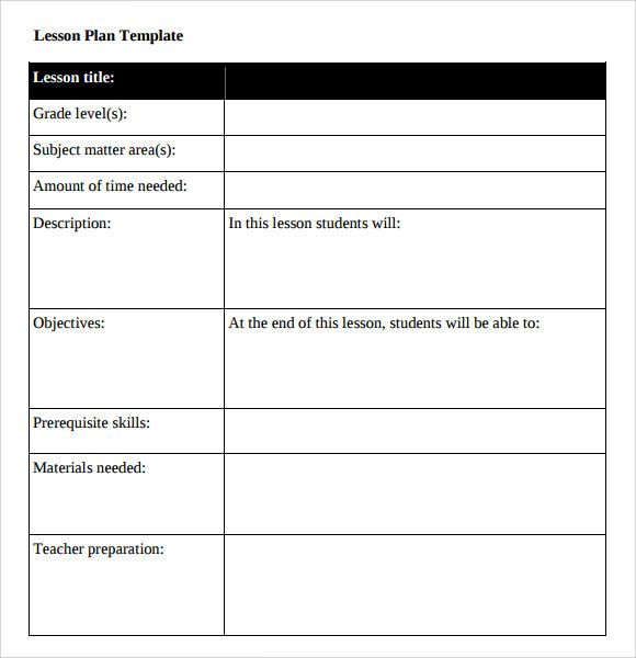 Lesson Plan Template High School Amp Pinterest In Action
