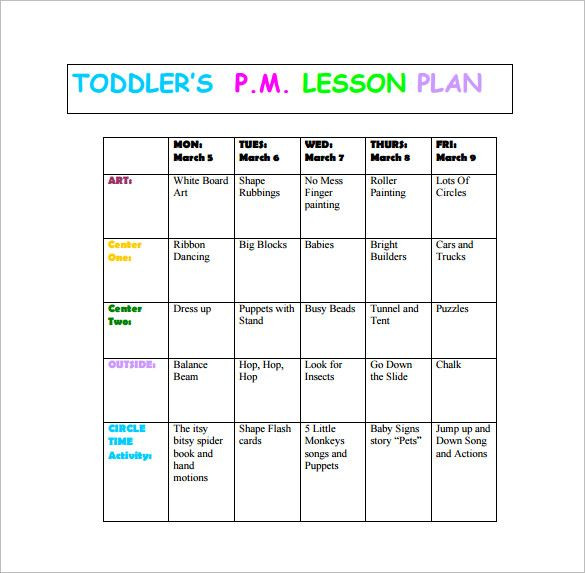 Lesson Plans Template for toddlers Pdf Word Excel Free &amp; Premium Templates