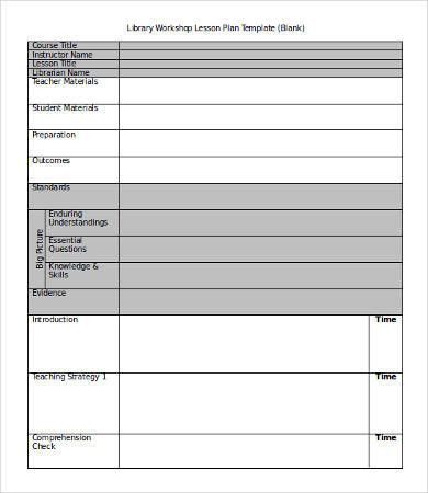 Library Lesson Plan Template Library Lesson Plan Template Fresh Lesson Plan Template Doc