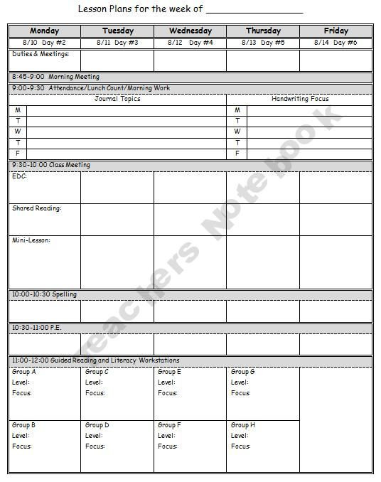 Library Lesson Plan Template Teachers Notebook
