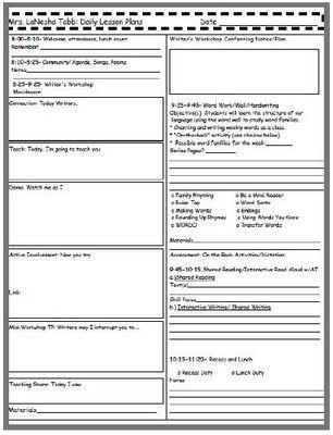 Literacy Lesson Plan Template Another Glorious Day My Lesson Plan format and Last Week