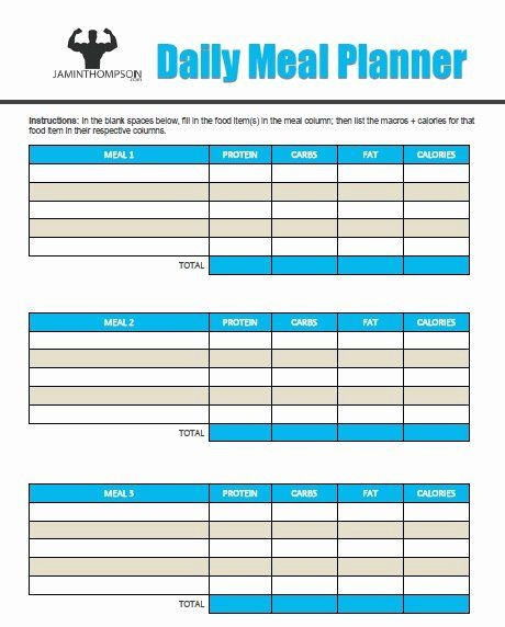 Macro Meal Planner Template Meal Plan Template Pdf Lovely Free Printable Meal Plan