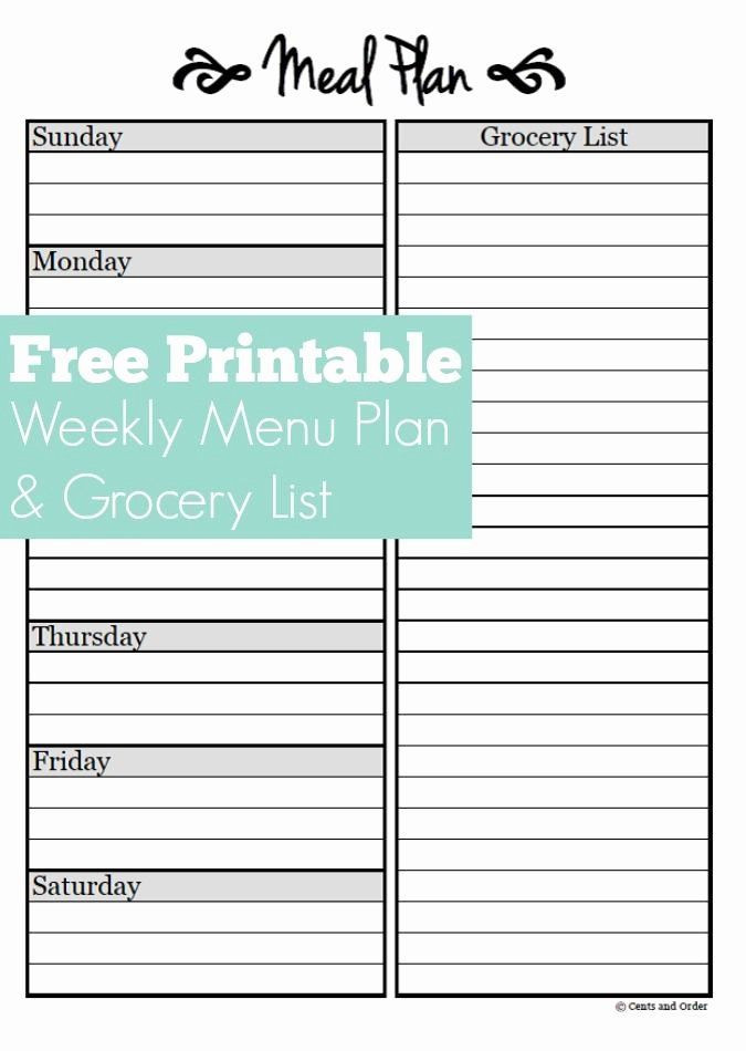 Meal Plan Template Free Meal Plan Template Printable Awesome Meal Planning Free