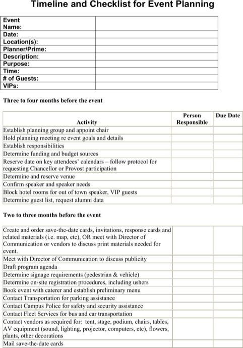 Meeting Planner Checklist Template Zeitleiste Und Checkliste Für Veranstaltungsplanung