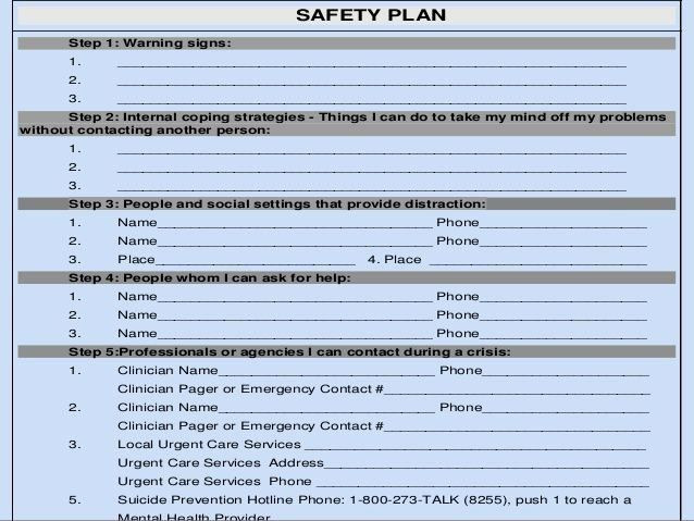 Mental Health Safety Plan Template Pin On Business Plan Template for Startups