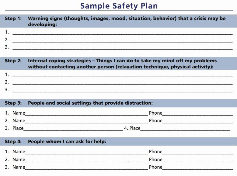 Mental Health Safety Plan Template Pin On Business Plan Template for Startups