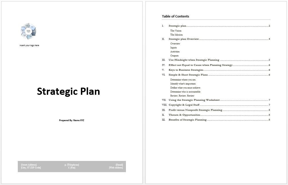 Microsoft Word Strategic Plan Template Strategic Planning Template Word Best Strategy Plan