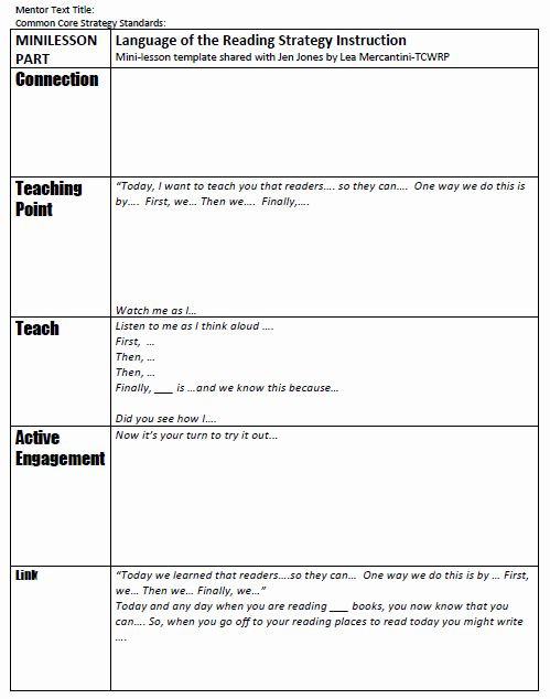 Mini Lesson Plan Template Workshop Lesson Plan Template Fresh Create Your Own Lucy