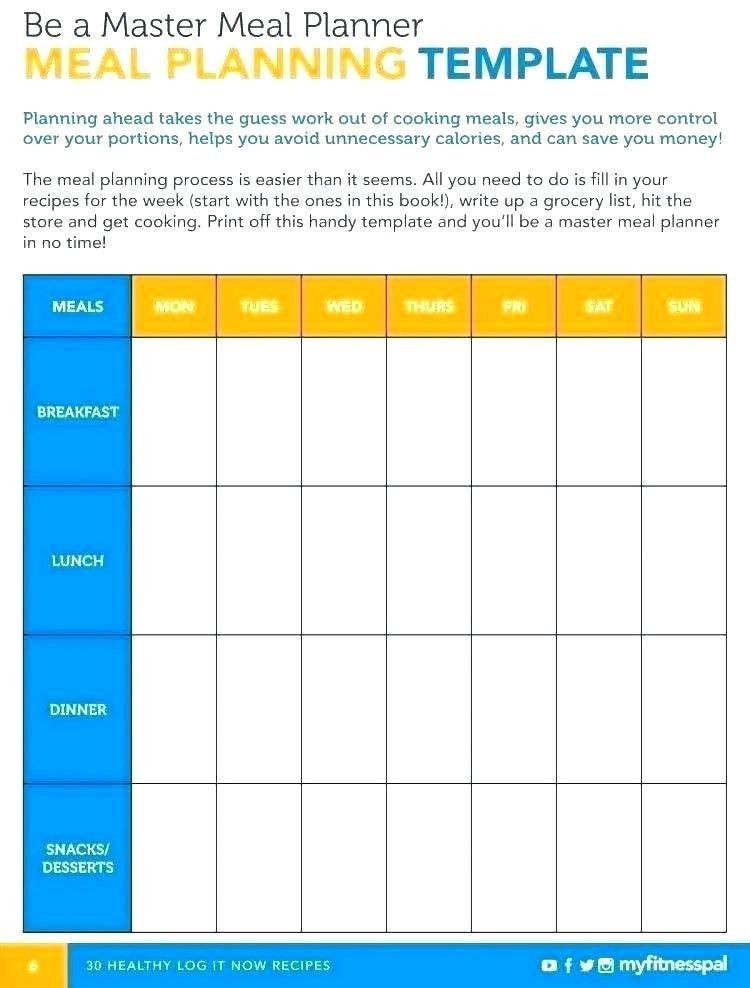 Monthly Meal Planner Template Excel 25 Excel Meal Planner Excel Templates Planner format for