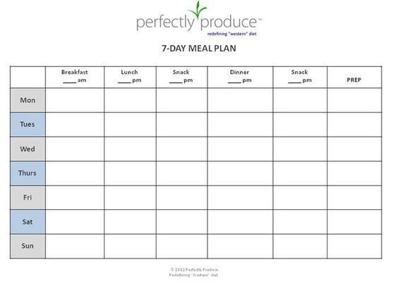 Monthly Meal Planner Template Excel Free Meal Planner Template the Best 7 Day Meal Planner