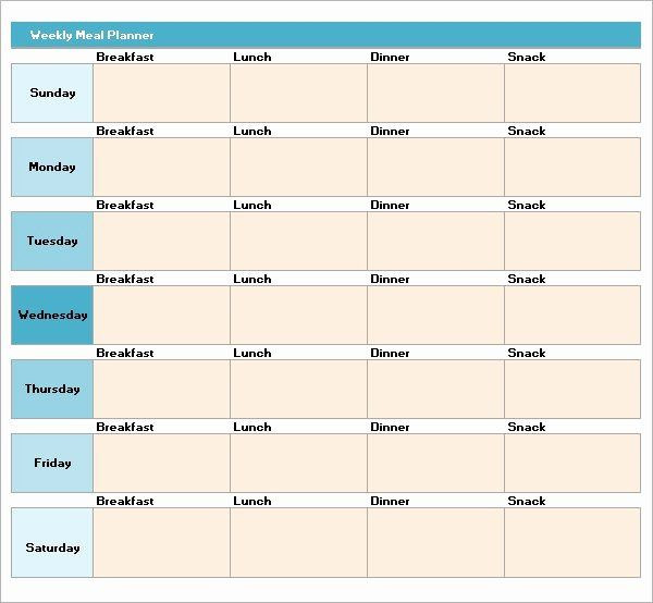 Monthly Meal Planner Template Excel Weekly Meal Planning Template Beautiful Free 17 Meal