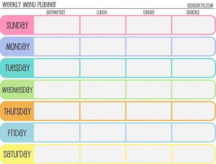 Monthly Meal Planner Template Free Printable Meal Planner