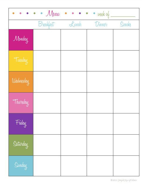 Monthly Meal Planner Template Microsoft Word Document Pm 485633