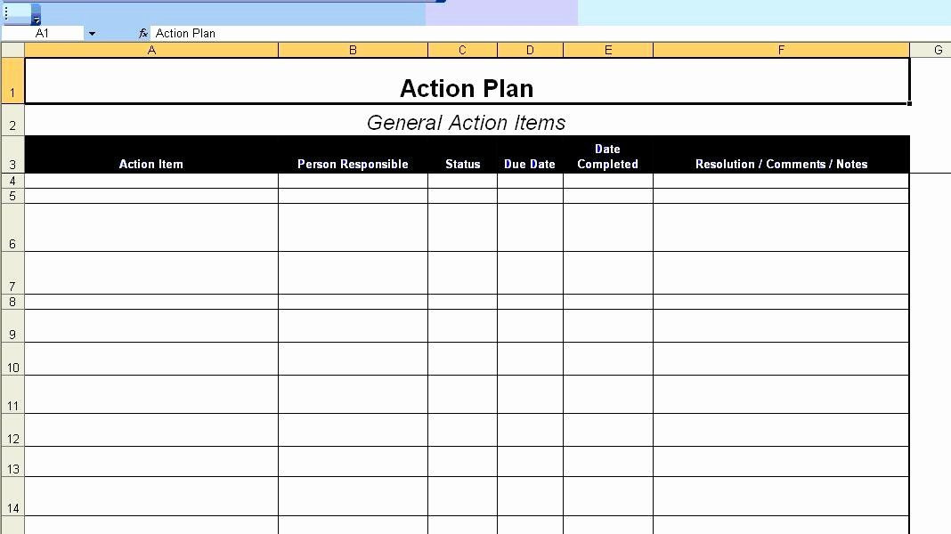 Monthly Work Plan Template Excel Action Plan Template for Employee Best Excellent Action