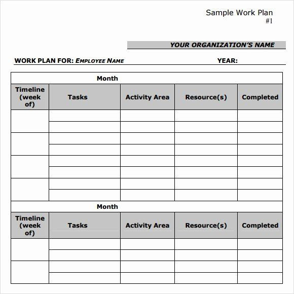 Monthly Work Plan Template Excel Work Plan Template Excel Lovely Doc Sample Work Plan – Work