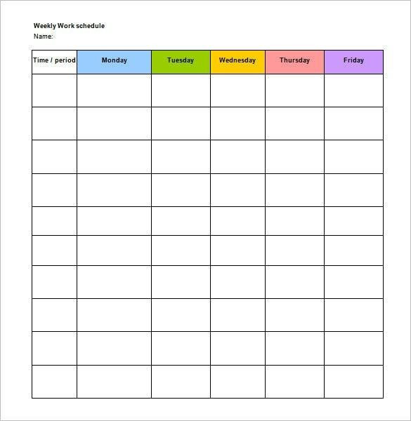 Monthly Work Plan Template Excel Work Schedule Template Word Five Simple but Important