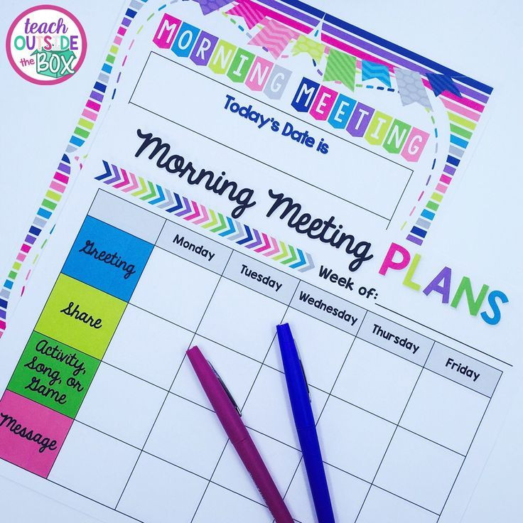 Morning Meeting Lesson Plan Template Free Morning Meeting Planning Poster and forms