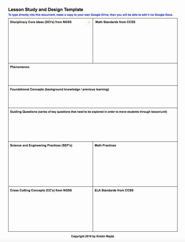 Ngss Lesson Plan Template Ngss Lesson Plan Template Elegant Ngss Kristin Majda