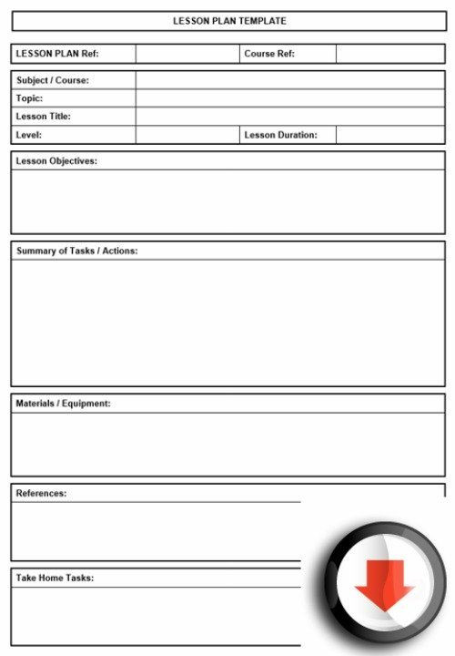 One Page Lesson Plan Template Printable Lesson Plan Template In Pdf format