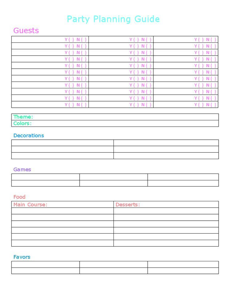 Party Plan Template Home