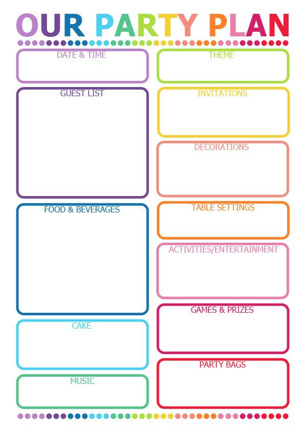 Party Plan Template How to Plan A Party Printable Planner