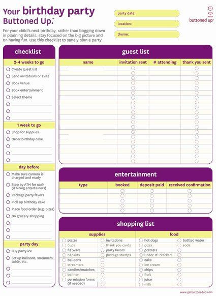 Party Plan Template Party Plan Checklist Template Best Free Printable