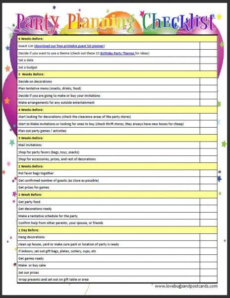 Party Plan Template Pin On Party Planning Ideas