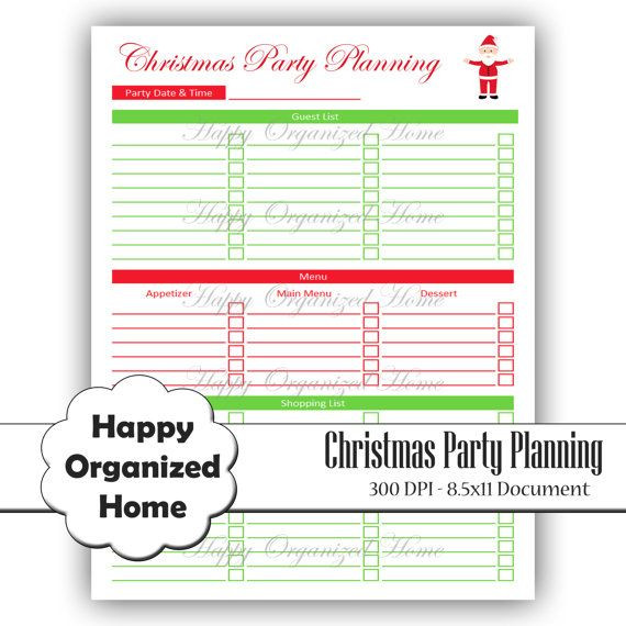 Party Planner Template Christmas Party Planner Printable Pdf Party by