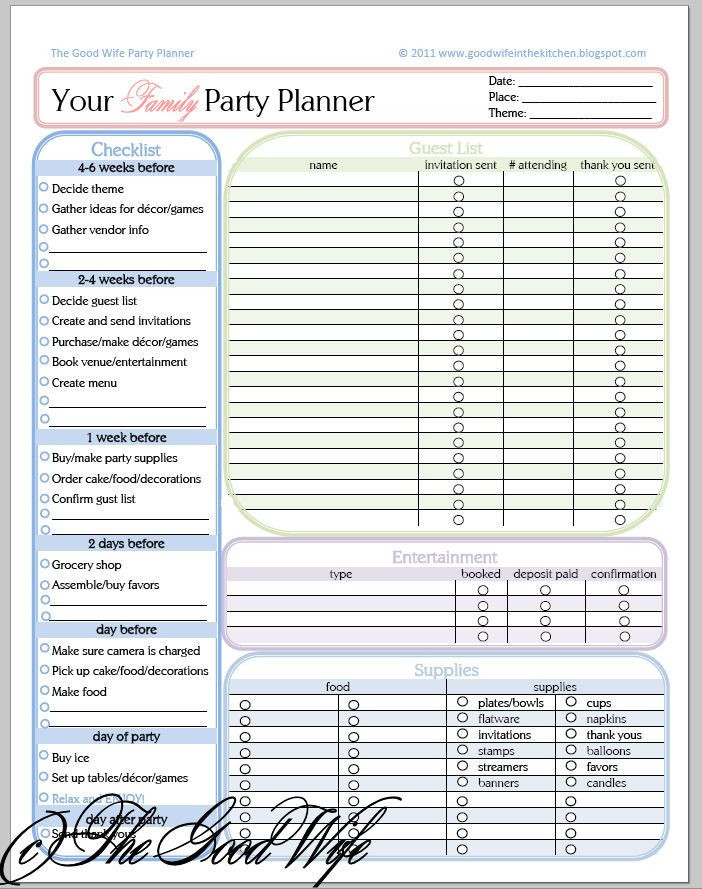 Party Planner Template Free Pin On Gift and Party Ideas