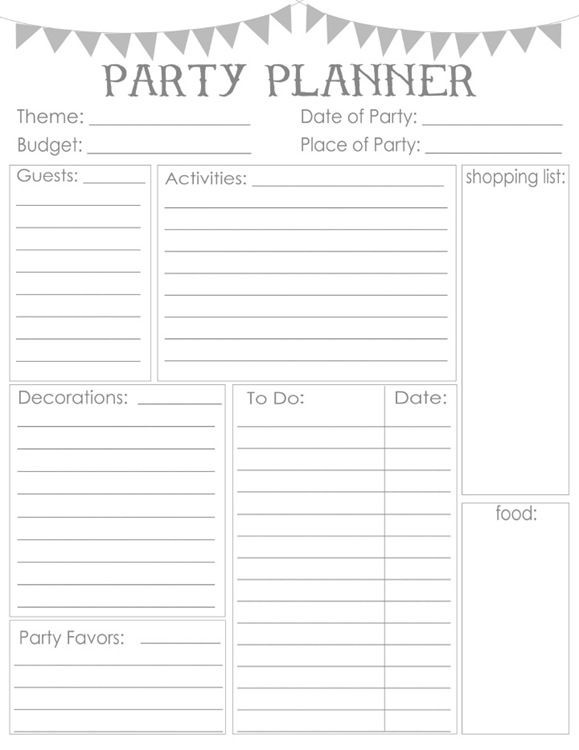 Party Planner Template Free Pin On organizing