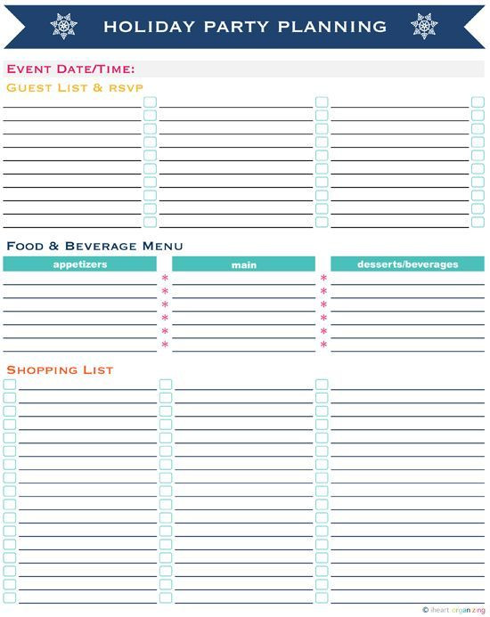 Party Planning Template Holiday Party Planning Tips &amp; A Printable