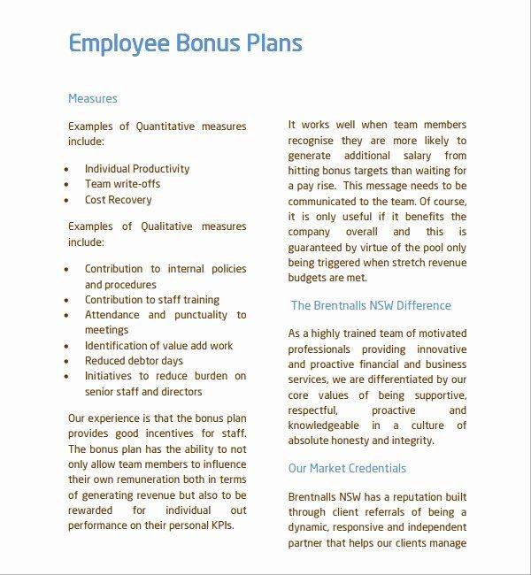 Performance Incentive Plan Template Performance Incentive Plan Template Awesome Sample Bonus