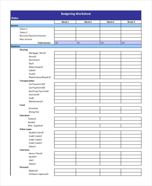 Personal Budget Planner Template Example Bud Ing Worksheet Simple Monthly Bud Template