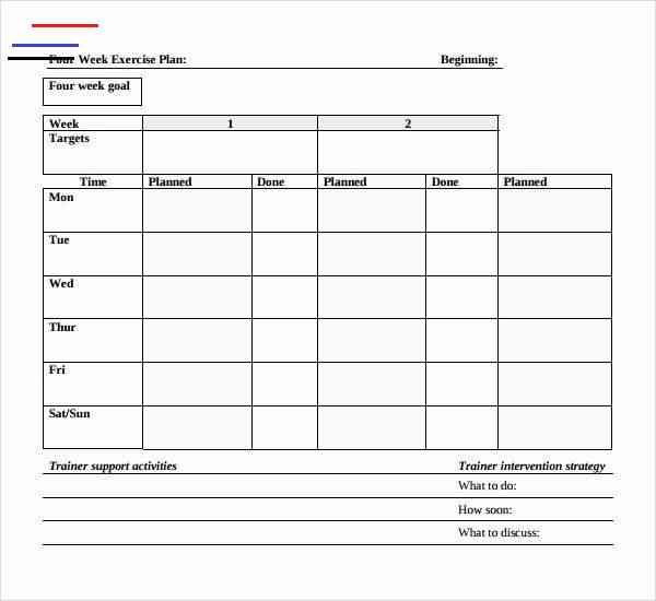 Personal Trainer Workout Plan Template Personal Trainer Workout Plan Template Unique Sample
