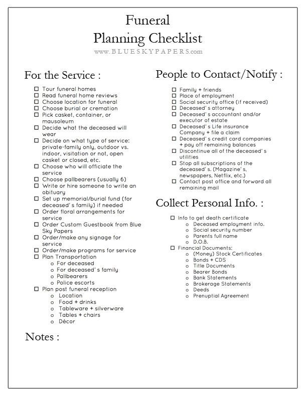 Planning A Funeral Service Template How to Plan A Funeral Free Funeral Planning Checklist