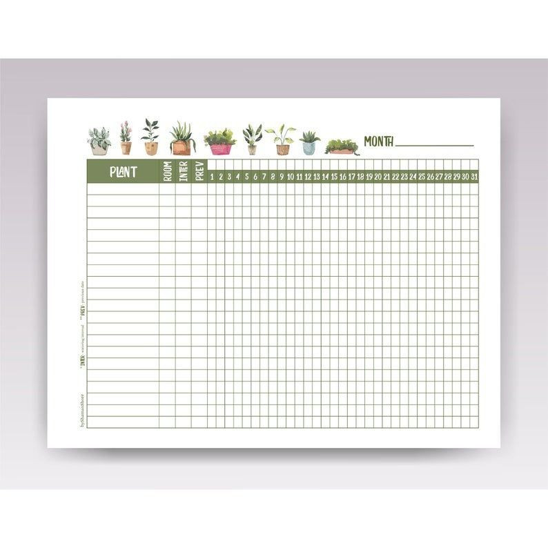 Plant Feeding Schedule Template Plant Watering Schedule Template Printable Plant Watering